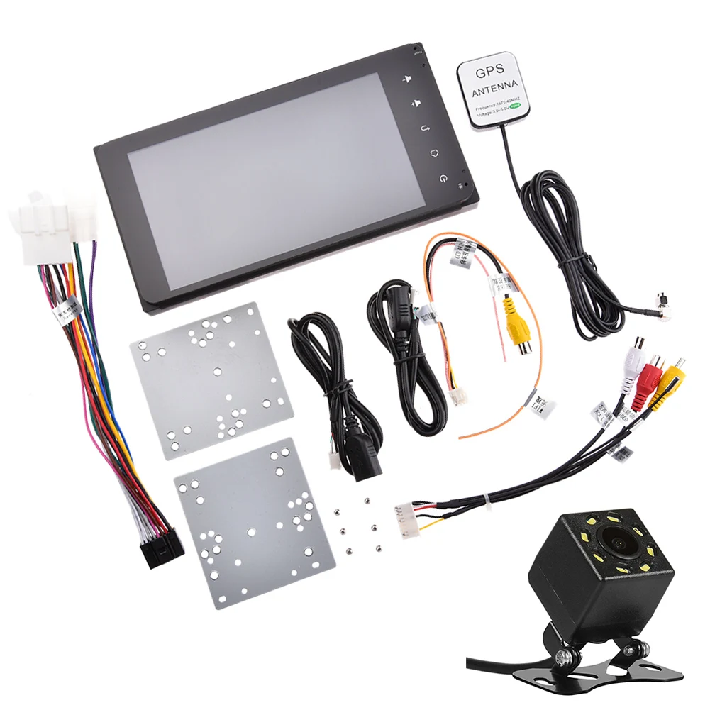 Cheap 7 Inch 2DIN Bluetooth WIFI Navigator Radio MP5 Audio Player GPS Reversing Camera RDS Quad-core Android 6.0 For Toyota EU Map 16