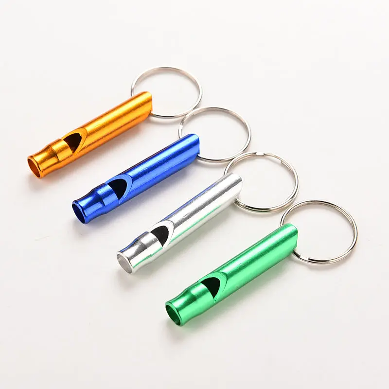 suti 1Pcs Multifunctional Whistle Keychain Aluminum Emergency Survival