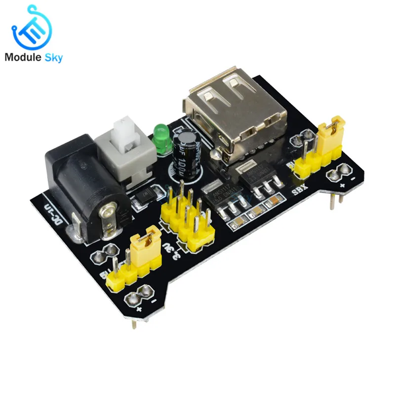 

Micro USB MB102 Breadboard Power Supply Module 3.3V 5V Solderless Bread Board For Arduino DIY Kit Voltage Regulator