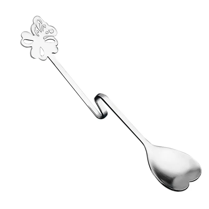 Practical Metal Tea Coffee Drink Butterfly Heart Shaped Hanging Spoons Tablewear Home Decor Stainless Steel Coffee Spoons 40JY292