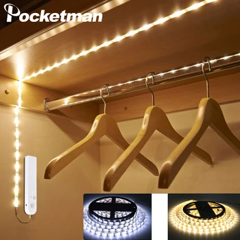 

Sensor LED Strip Light USB LED Light Bar Wardrobe Built-in Light Band Montion Sensor Flexiable Lamp Under Cabinet Night Light