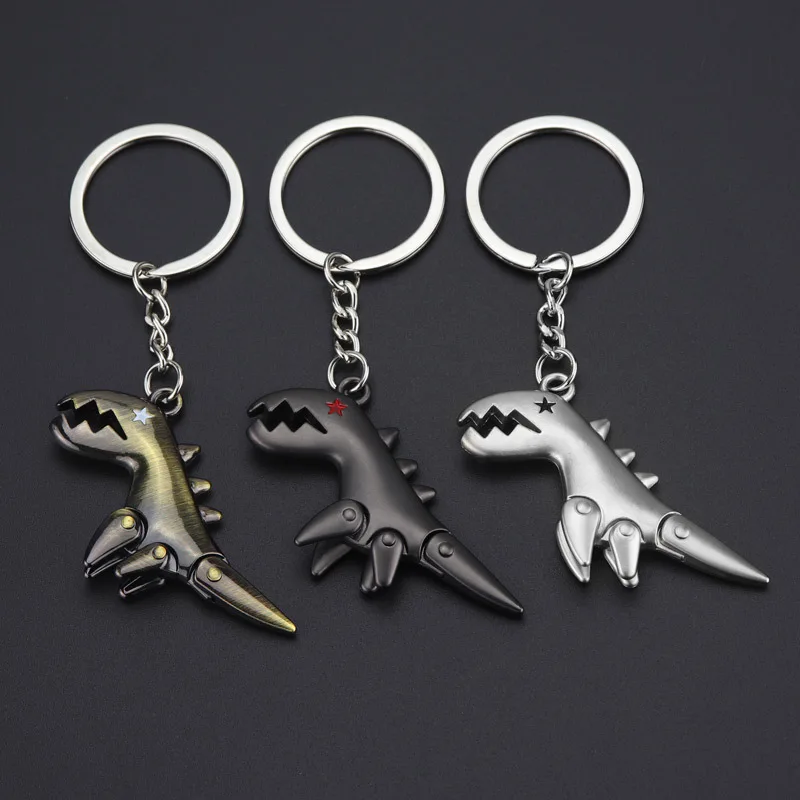 

2019 Metal Dinosaur Keychain Movie Gift Jurassic Dinosaur Keyring Vintage Metal Dinosaur Pendant Backpack