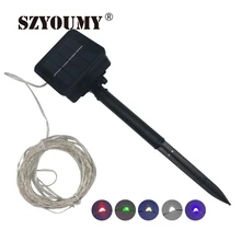 SZYOUMY 100 светодиодный солнечный свет 33Ft Медные провода с подсветкой водонепроницаемые Звездные гирлянды для рождественского декорация внутри снаружи