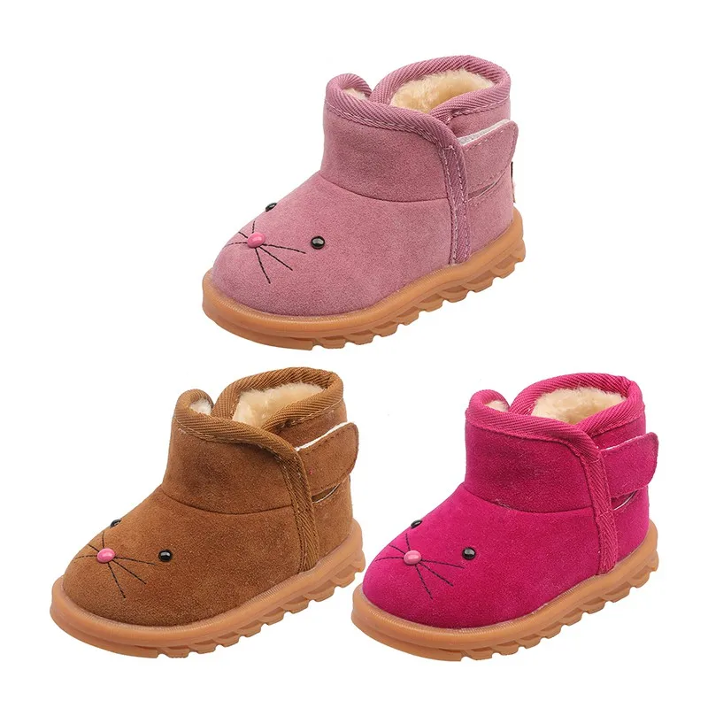 

Autumn Winter Children Shoes Warm Baby Ankle Snow Boots Infant Warm Fleece Baby Shoes Boys Girls Kids Shoes