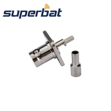 Superbat 10 шт. РЧ коаксиальный разъем BNC обжимной разъем Женский 4 отверстия панель фланец крепление(17,5 мм* 17,5 мм) для RG316, RG174, LMR100, RG179