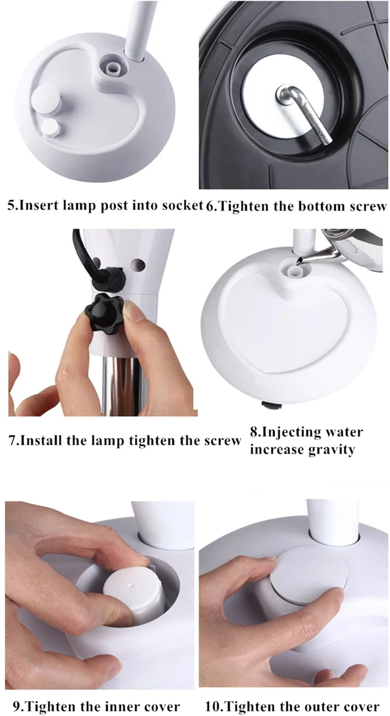 Lâmpada de Assoalho Kinlams Beleza Bordado Lâmpada Ajustável 8x Ampliar Luz Fria Cílios Ler Prego Tatto Salão Led 7 Luminárias de pé