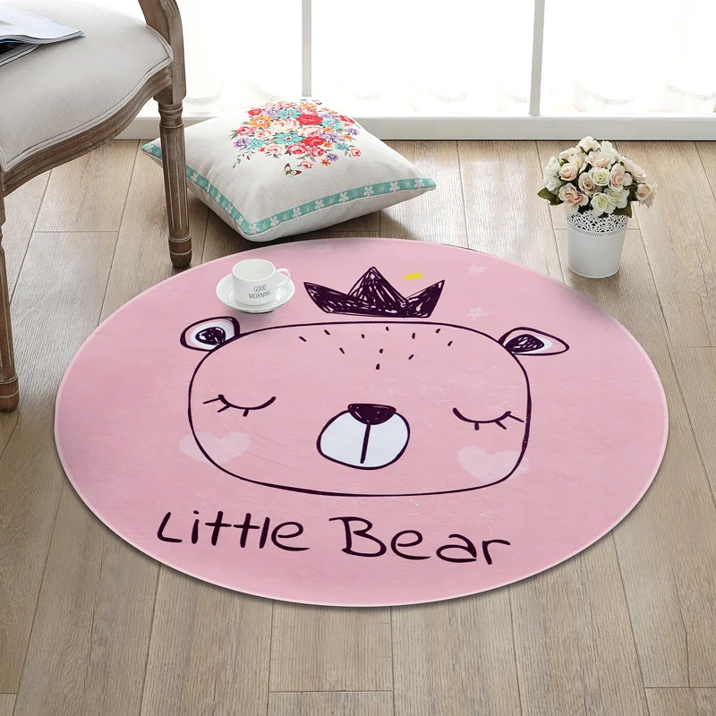 

simplicity cartoon Multi-size Round Carpets for Living Room Crawl tapete Fashion Kids baby Bedroom Game Non-slip floor Mat Rugs