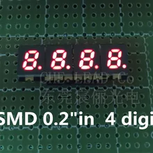 4 бит smd цифровая трубка 0,2 дюймов красный 7 сегмент 0.2in 0," SMD светодиодный дисплей 28,5*10*3,0 мм общий катод цифровой дисплей