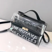2019 Women New Fashion Beach Bag Letter Pattern Handbags Letter Printing Bag Clear PU Crossbody Bag Flap Girls 2019 Women New Fashion Beach Bag Letter Pattern Handbags Letter Printing Bag Clear PU Crossbody Bag Flap Girls