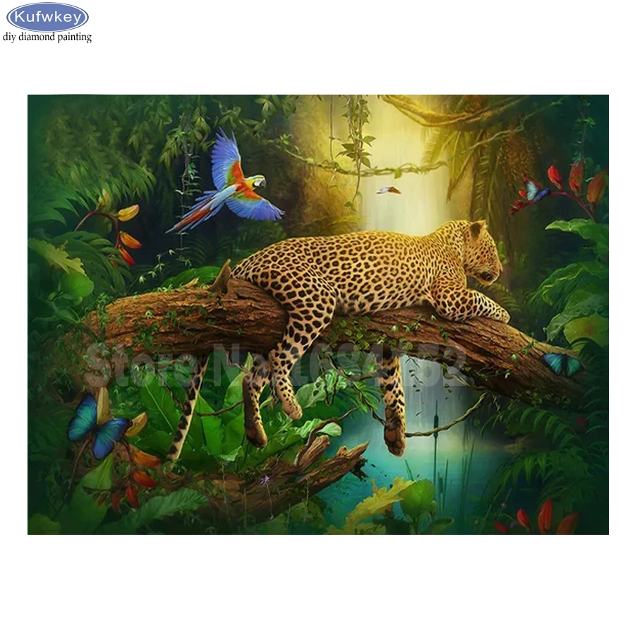 

DIY 5D Diamond Painting Leopard Diamond Embroidery Cheetah Beast Picture Of Rhinestones Mosaic Drawings Jungle Animals pattern