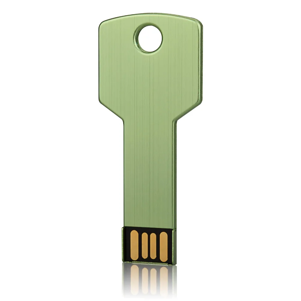 

J-boxing Metal USB Flash Pen Drive 32GB 64GB USB 2.0 Key Shape Pendrives Memory Stick 8GB 16GB Computer Tablet Thumb Drive Green
