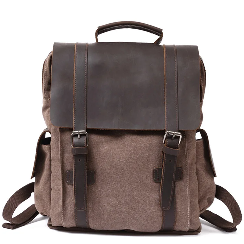 

SOAEON Canvas Backpack Shoulder Bag Canvas Unisex Laptop Backpack Laptop Satchel School Student Bookbag Waterproof