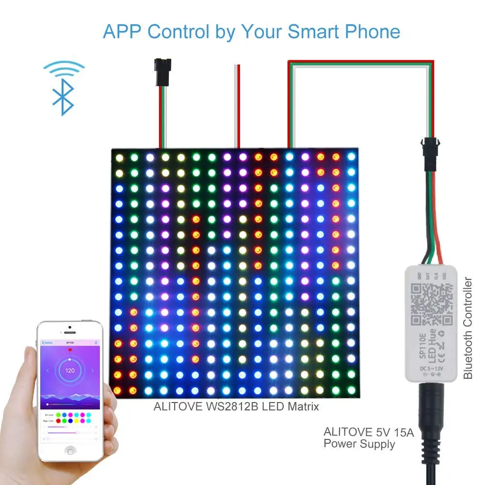 Светодиодный светильник SP110E WS2811 WS2812B ws2812 RGB RGBW APA102 WS2801 Светодиодные полосы IOS Android