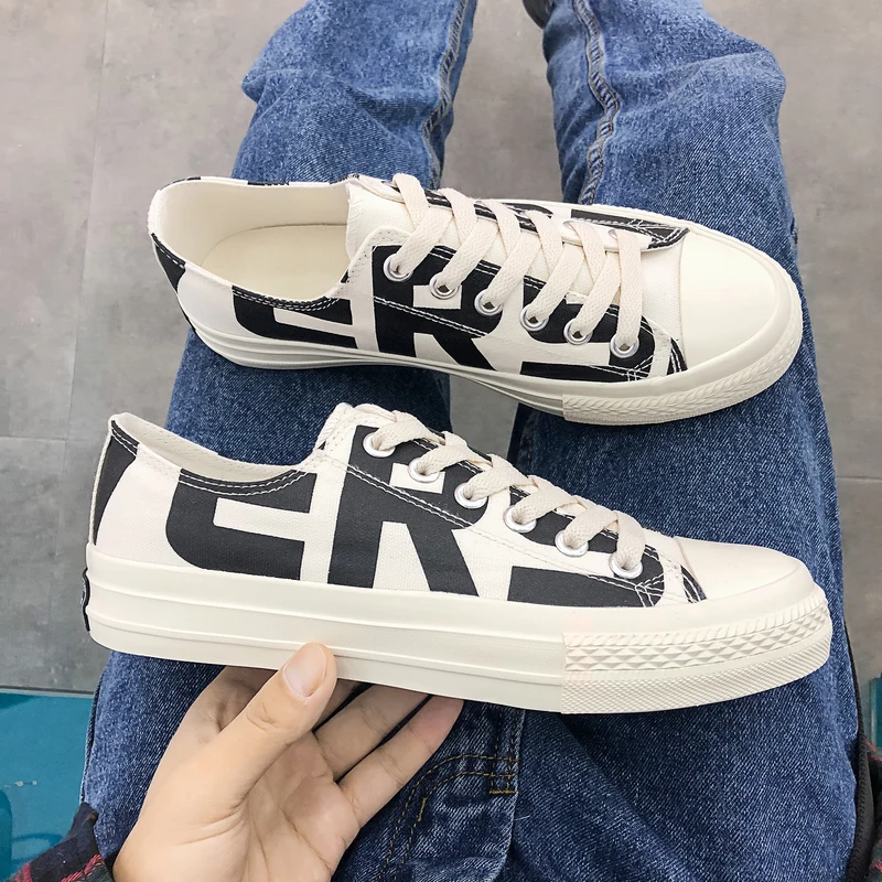 

New Arrival Canvas Shoes Spring Men Casual Shoes Fashion Lace-up Flats Comfortable Hard-Wearing Sneakers Sapatos Casuais Homens