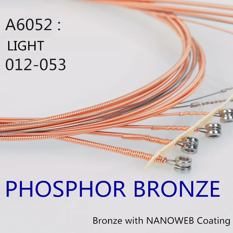 

Acoustic Guitar Strings set A16052 012-053 Coating Phosphor Bronze Light Wound Acoustic Guitar String