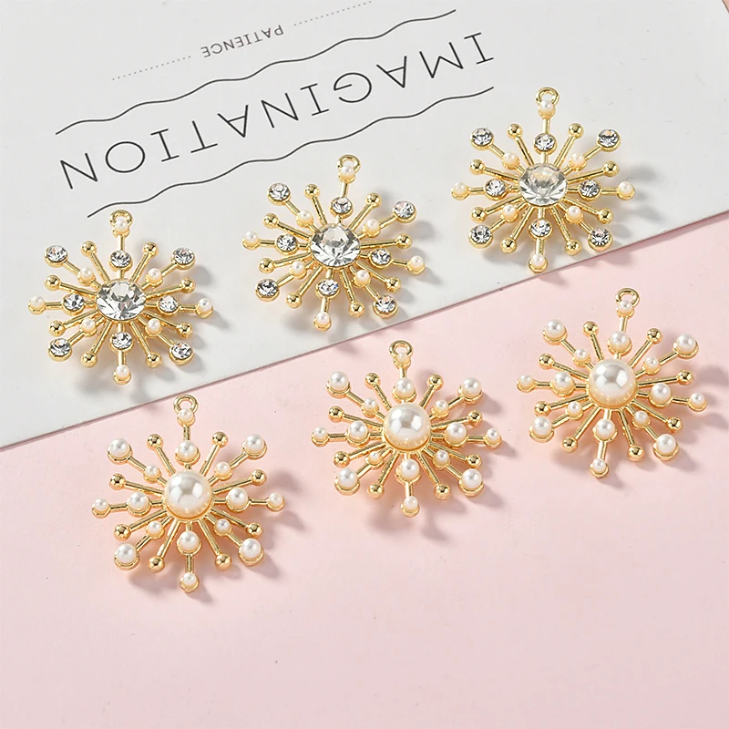 

Diy Handmade Alloy All-Star Fireworks, Sunflower Earrings, Pearl Flash Drills, Hanging Jewelry Material Accessories