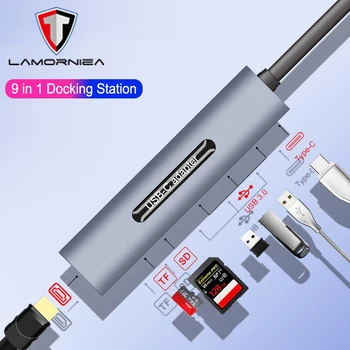 

Lamorniea 9 in 1 DEX Station For Samsung S8 S9 Plus Note 8 9 Dex Cable USB C To HDMI Adapter For Huawei PC Model Mate 20 P30 Pro