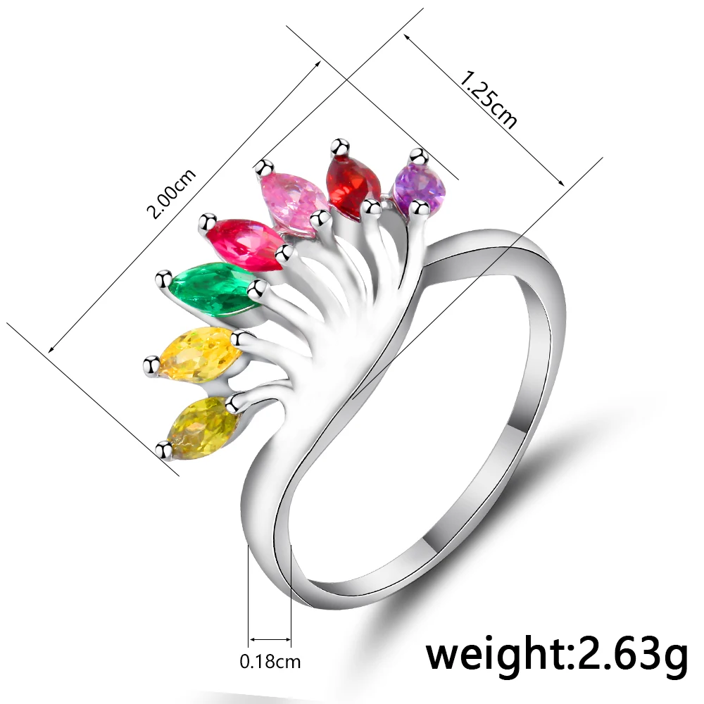 Радужный стиль изысканное кольцо Цветные Разноцветные вечность багет золотой перстень женский аксессуар женские ювелирные изделия
