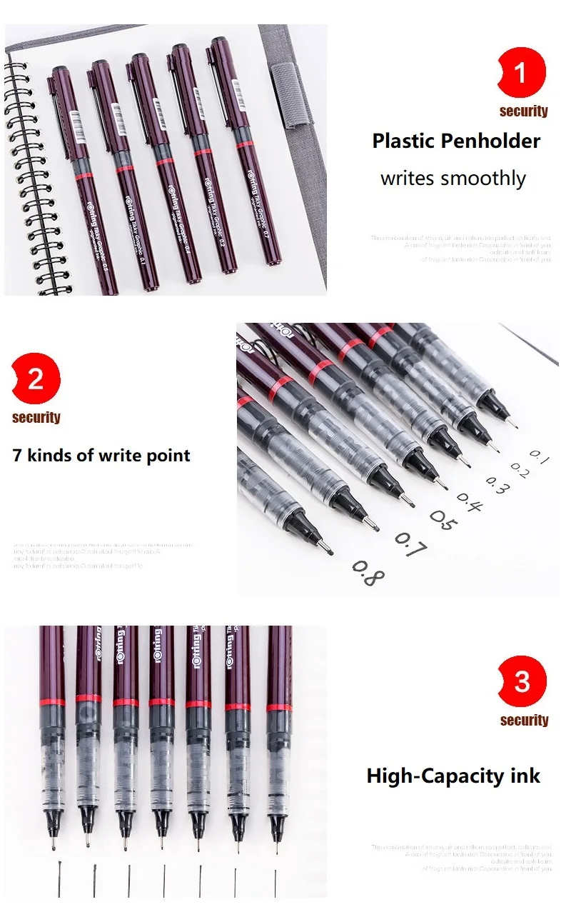 Rotring Tikky черный графический fineliner ручка пористая точка рисунок ...