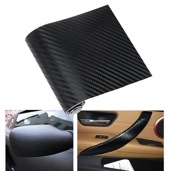 

10*127cm 3D Carbon Fiber Vinyl Film Car Stickers Decals Waterproof DIY Motorcycle Automobiles Car Styling Wrap Roll Accessories