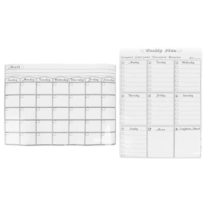 

Magnetic Refrigerator Wall Art Sticker Calendar Monthly Weekly Planner White Board Erase For Kitchen 42x30cm