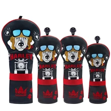 Черный и красный кожаный чехол для гольфа Harley вышивка Dr обтекатель спасательный головной убор драйвер/фарвэй/гибрид