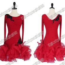 Танцевальное платье для латинских танцев с бахромой, платье для сальсы, бальное платье Румба Jive Chacha для Бальных и латиноамериканских танцев, платье для девочек, женское L-3004