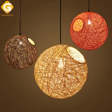 Pendant Lights LED Bamboo Light Rattan Colorful Bar Cafe Home Art Country Weaving Hanging Lamps For Dining Room Loft Lighting loft american country vintage pendant light farmhouse cafe bar hemp bamboo hanging light