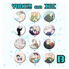 58MM Anime Badge Yuri on Ice Plisetsky Victor Nikiforov Katsuki Yuri on Ice Badge Pin Brooch Badge Backpack