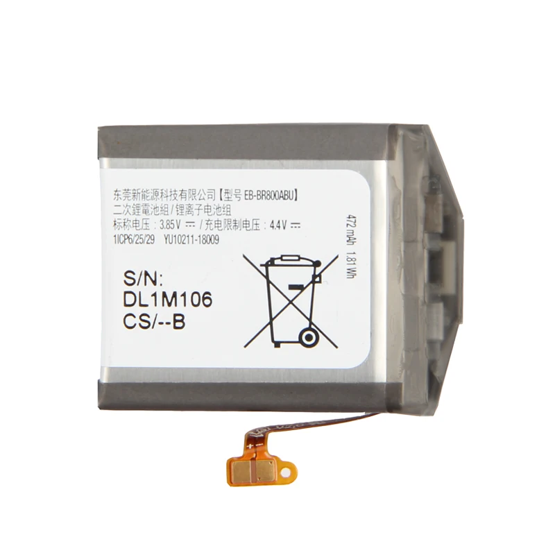 Батарея EB-BR800ABU для samsung Шестерни S4 SM-R800 SM-R805 SM-R810 46 мм смарт-часы замена Батарея 472 мА-ч