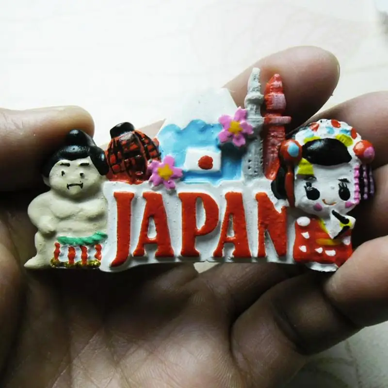 

1Pc NEW 3D Resin Fridge Magnet Japan Sumo and cherry blossoms Home Decor Refrigerator Magnetic Stickers Decor Stickers Souvenirs