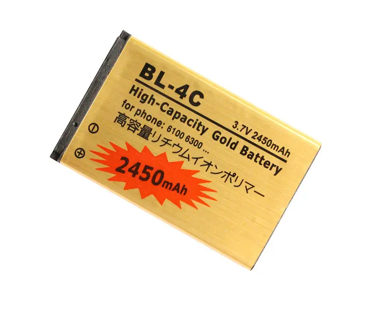 Ciszean 20 шт./лот 2450 мА/ч BL-4C BL 4C BL4C золото запасная батарея для Nokia 6100 6300 6088 6101 6102 6103 6131