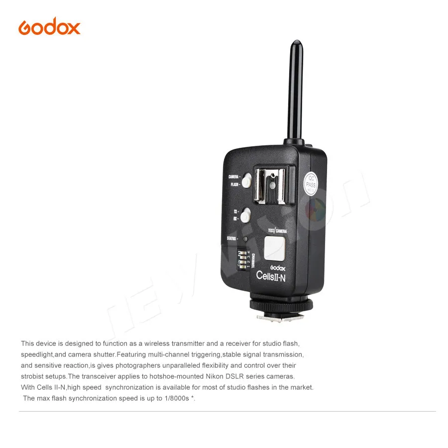 Godox беспроводной Cells-II All-in-One Flash Trigger 1/8000 скоростной дистанционный беспроводной студийная вспышка Speedlite триггер для Nikon