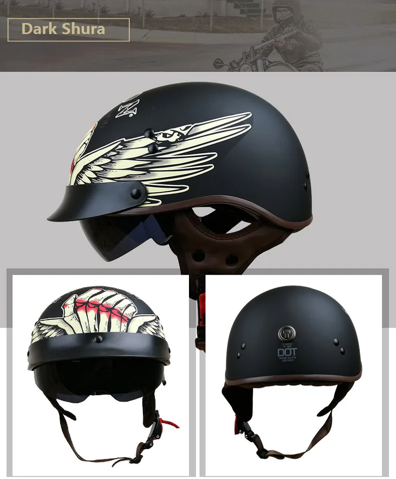 TORC T55 винтажный мотоциклетный шлем Ретро полушлем с внутренним солнцезащитным объективом скутер jet capacete de moto cicleta DOT Casco moto