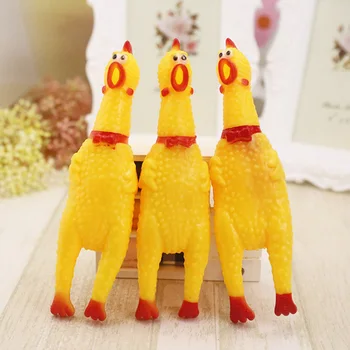 

Pet supplies factory wholesale trumpet screaming chicken length 17 screaming chicken / vent chicken rubber Chew pet dog toy