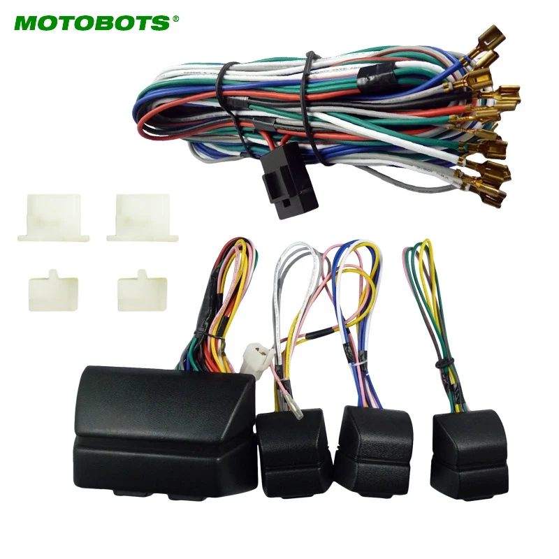 

MOTOBOTS 1Set Universal For Auto 4 Doors Car Power Window 8PCS Switches With Holder And Wire Harness