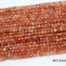 Натуральный золотой Солнечный камень 3,5 мм(3 нити/комплект) граненые круглые бусины для ювелирных изделий DIY браслет и ожерелье