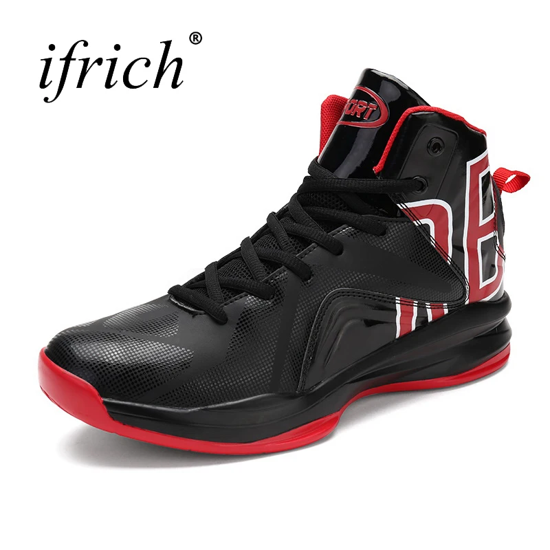 

2019 New Cool Big Size Mens Boys Basketball Sneakers Lace Up Training Boots Male High Top Basket Shoes Leather Basket Trainers