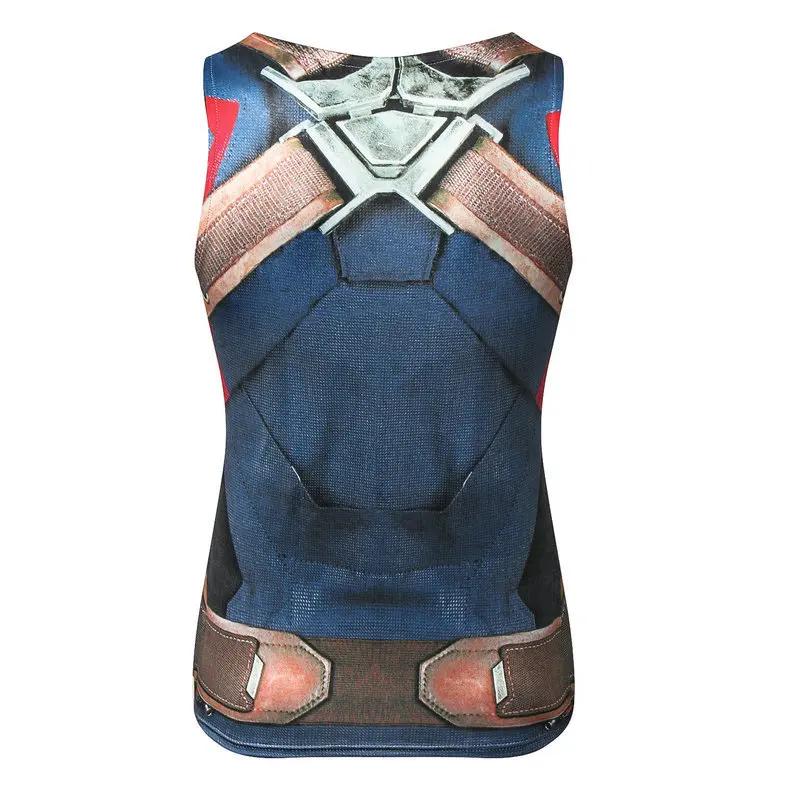 Marvel hero Супермен Super hero жилетки Красного Сталь корпус креативный 3D печать футболка без рукавов Для мужчин's, майки без рукавов с круглым вырезом