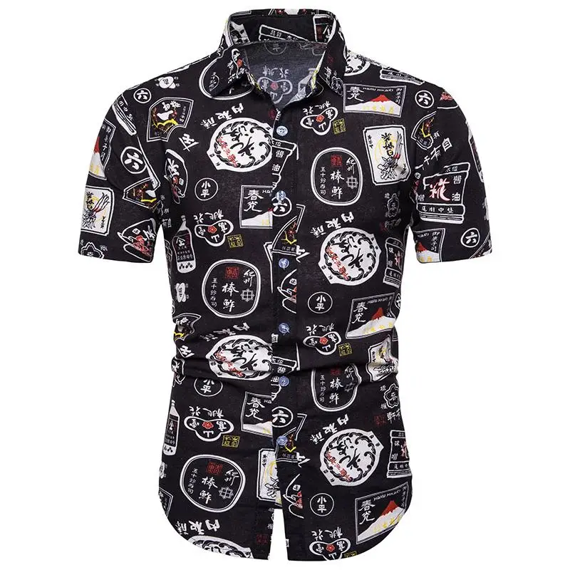 

Dress Shirt Men Short-sleeved Linen Blouse Men Social Shirt Men's Clothing Summer Slim fit Plus Size Chinese style