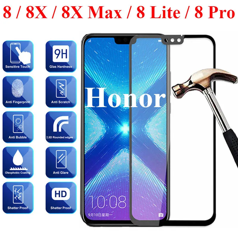 Защитное стекло 9H закаленное для Huawei P10 P20 P30 Pro Lite Защитная пленка Honor 7x8x9 10 LITE Mate 20 |