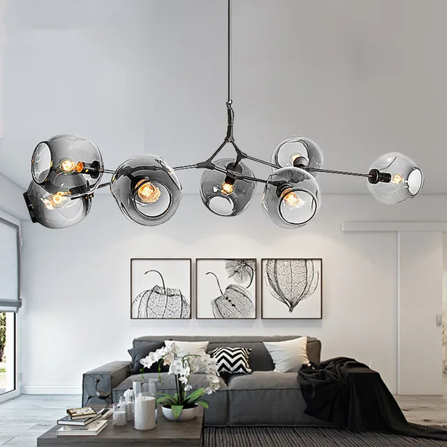 

Modern Chandeliers Lighting Bubble Ball Pendant Lamp Gold Metal Hanging Lamp Living Room Dinning Room Light Fixtures