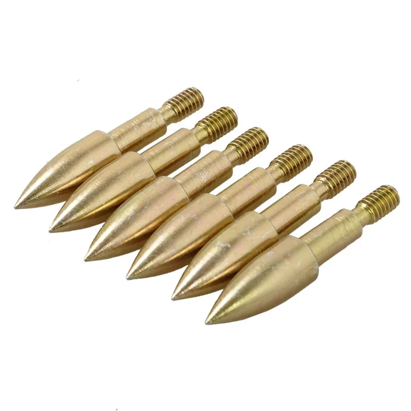 

6pcs/lot Hunting Broadheads 38mm 100 Grain Bullet Points for Target Practice Golden Archery Arrowhead Screw-In Arrow Heads Tips