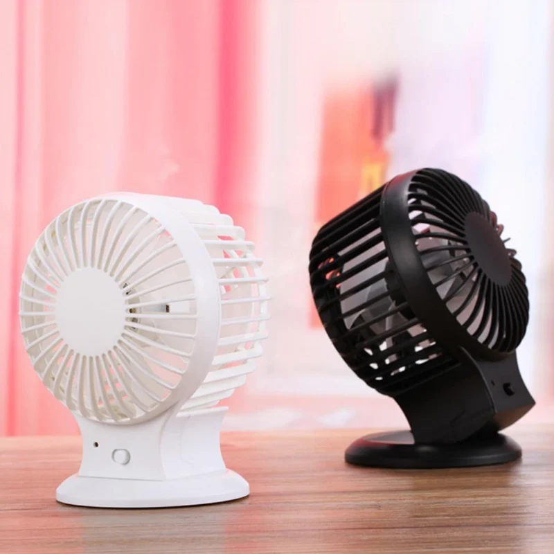

Simple Portable Desktop Office Double Leaf Small Fan With Battery Adjustable Fan Angle USB For Outdoor Summer 2019