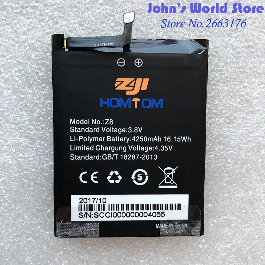 Аккумулятор ZOJI Z8, сменный аккумулятор 4250 мА/ч, аккумулятор для HOMTOM ZOJI Z8, 5,0 дюйма, смартфон MTK6750
