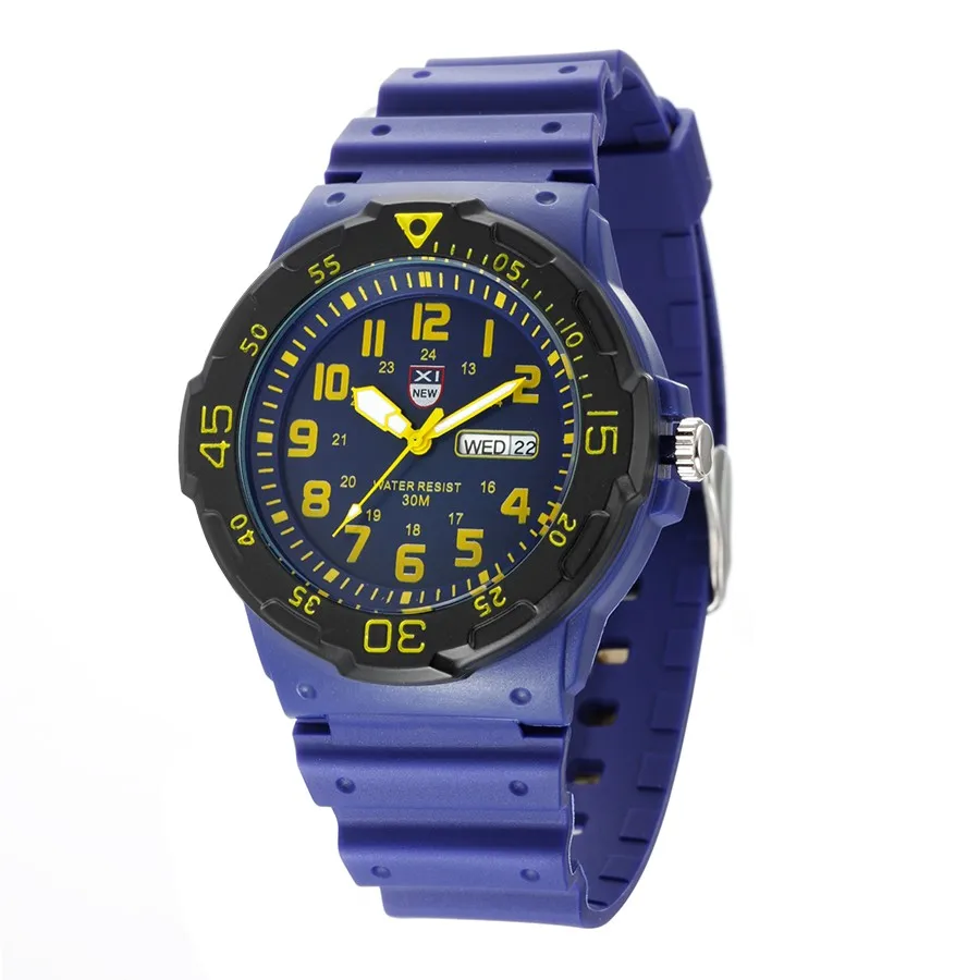 Известный бренд XINEW водонепроницаемые спортивные часы мужские с резиновым ремешком день дата Япония Movt кварцевые часы Relogio Masculino Marca Esportivo