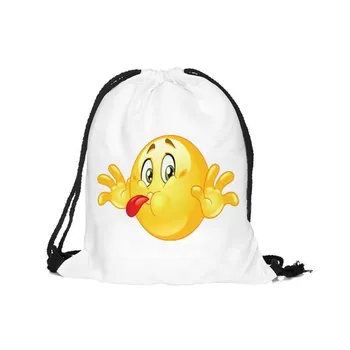

Expression Draw String bag White Unisex Backpacks 3D Printing Bags Drawstring Backpack