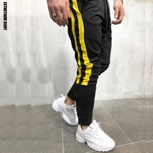Новинка, мужские спортивные штаны для бега в стиле хип-хоп, спортивные штаны с принтом, с боковыми полосками, карманами, Ретро стиль, мужские спортивные штаны