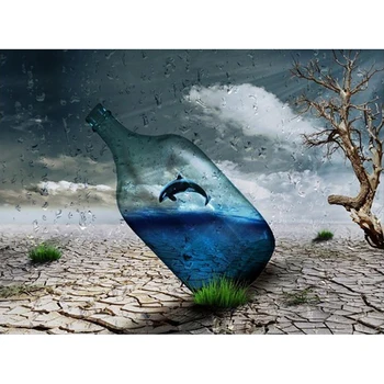 

DIY Diamond Painting Kits Arts Crafts Sewing Cross Stitch Square/Round Resin Diamonds Full Drill Home Decor Sea view Bottle H44