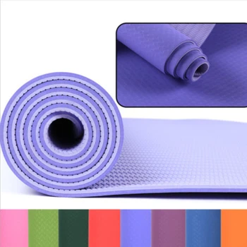 

183 * 61cm 6mm thick two-color non-slip TPE yoga mat quality exercise mat fitness gym home tasteless yoga mat yoga bag